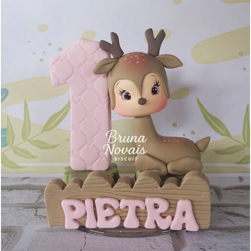 Vela topo de bolo bosque menina jardim encantado