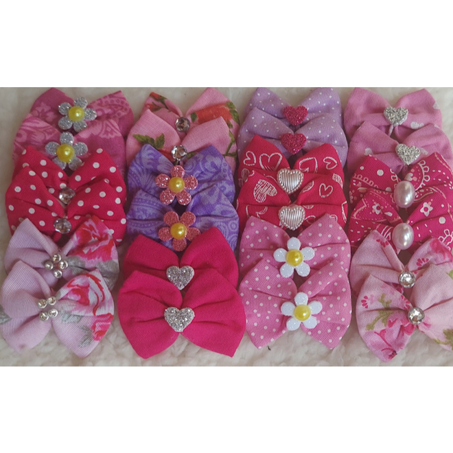 Kit Laço Pet Adesivo em Tecido Banho e Tosa/Pet Shop R