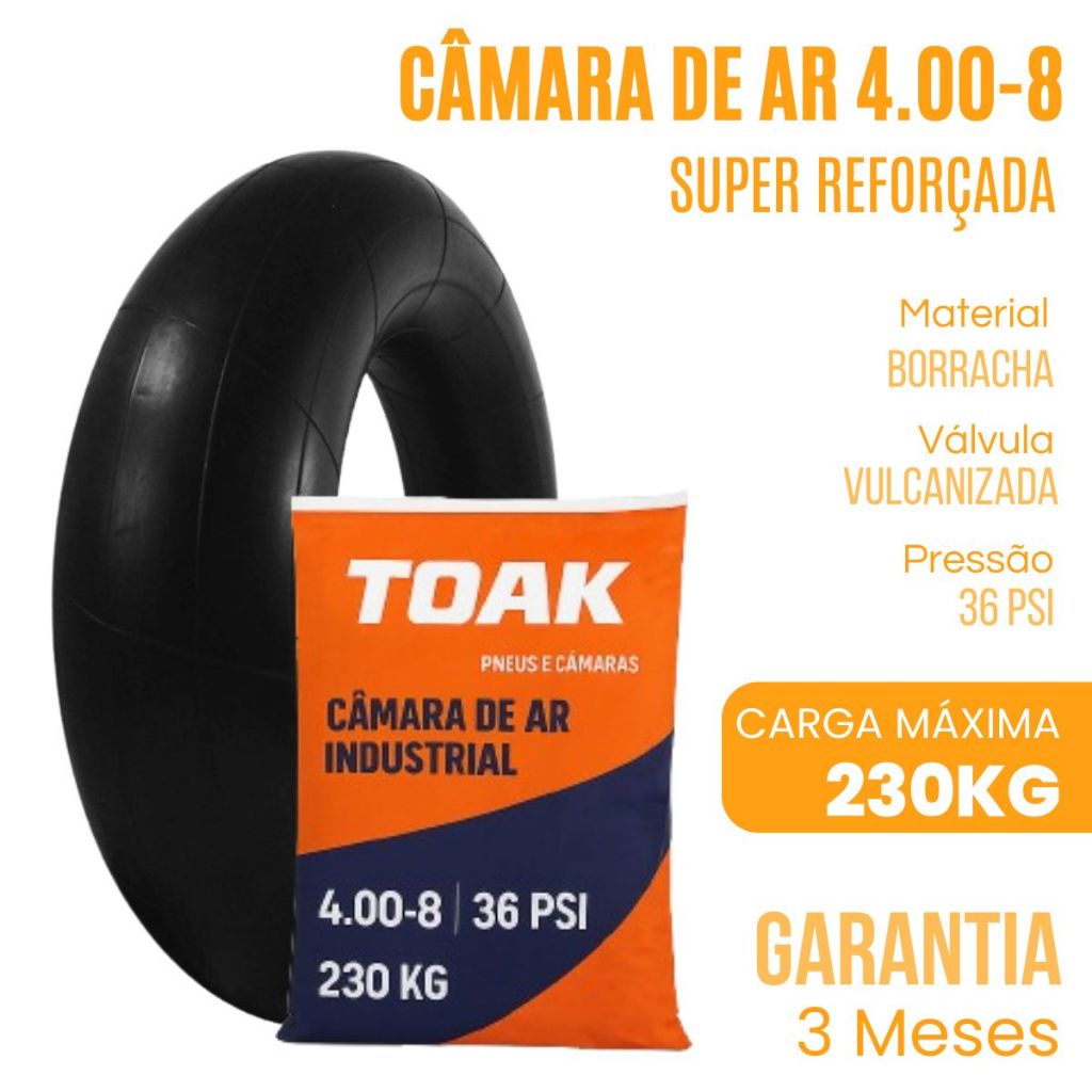 Câmara De Ar 4.80/4.00-8 Carrinho De Plataforma Carga Aro 8- Toak