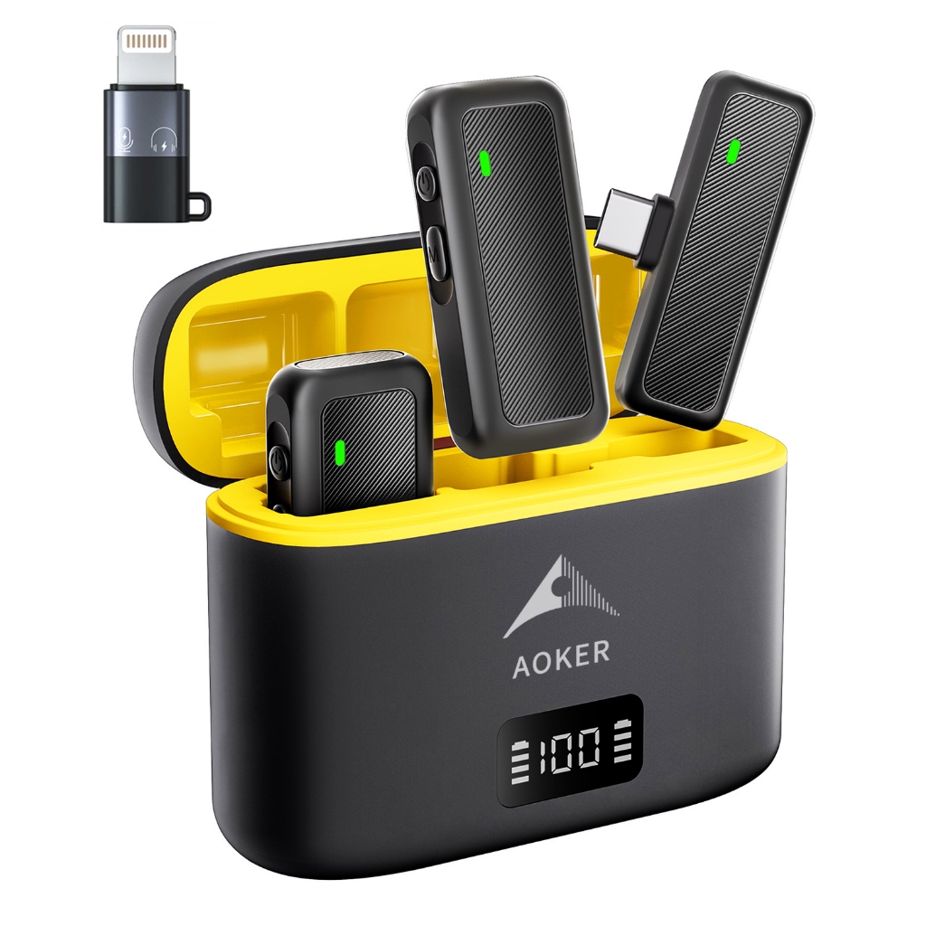 Microfone De Lapela Sem Fio Profissional Magnético Com Cancelamento De Ruído Para iPhone Android Type C Phone
