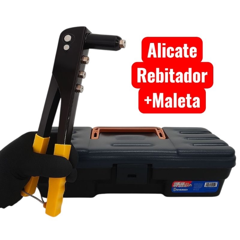 Kit Alicate Rebitador rebitadeira manual + Maleta