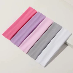 5 Faixas de cabelo bandana para look e esportes rosa bb, rosa escuro, branco, cinza e lilas
