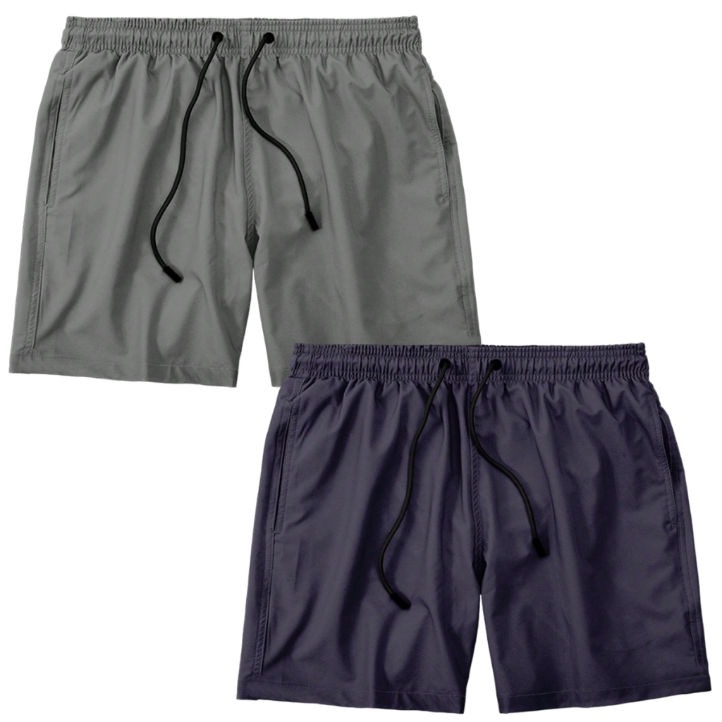 Kit 2 Bermuda Masculina Tactel Com Elastano Lisa Básica Esportiva Academia Corrida