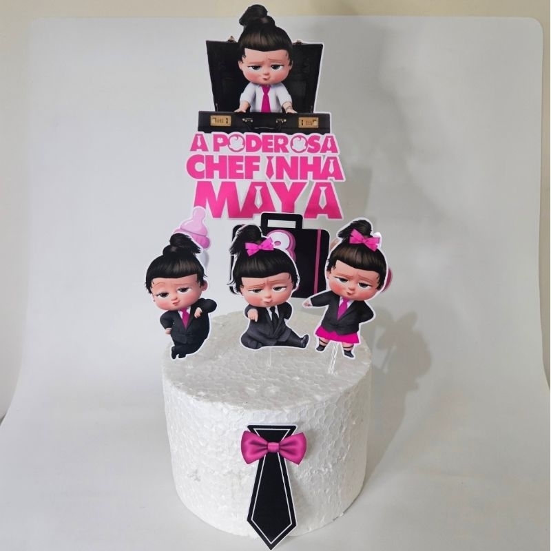 Topo Topper de bolo Poderosa Chefinha (Nome e idade personalizados)