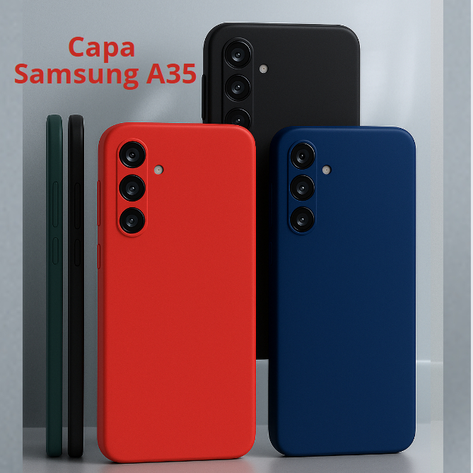 Capinha Samsung A35  Silicone  Anti-Impacto Interno aveludada em Oferta na Shopee