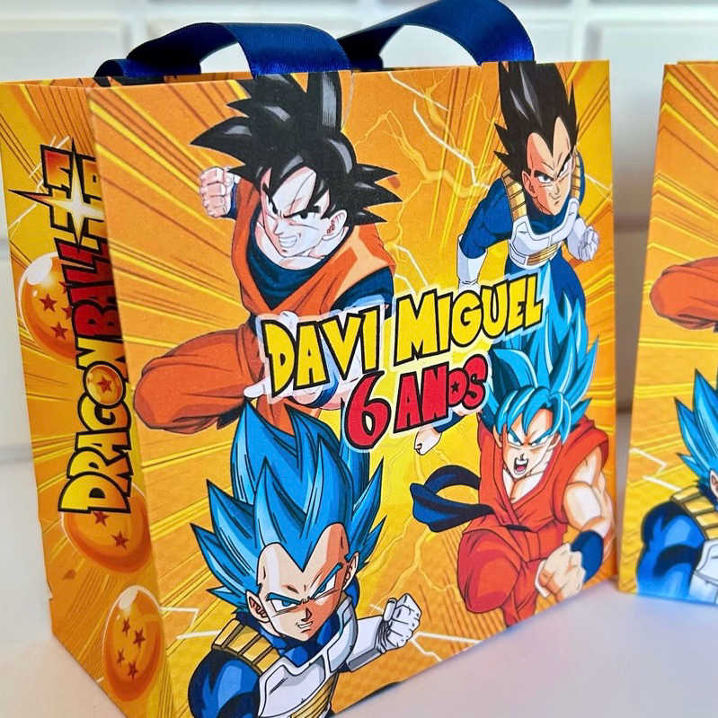 Sacolinha Personalizada Dragonballz - Sacolinha surpresa - Personalizados - Festa - Aniversário - Lembrancinhas