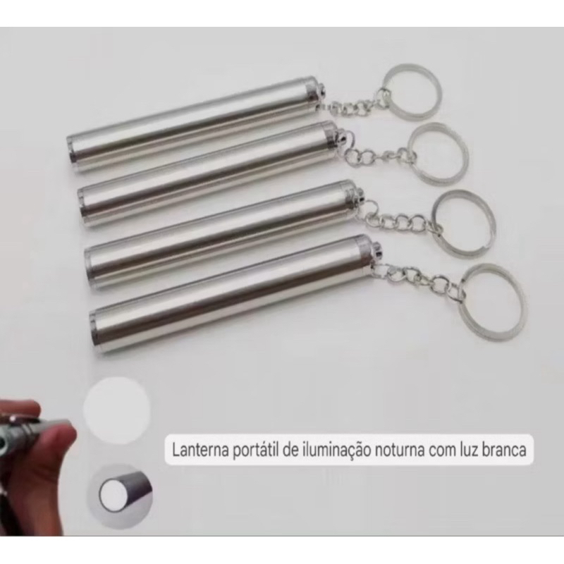 Mini Lanterna Chaveiro Led Aço Inoxidavel Iluminação Noturna Acampamento Camping 7656
