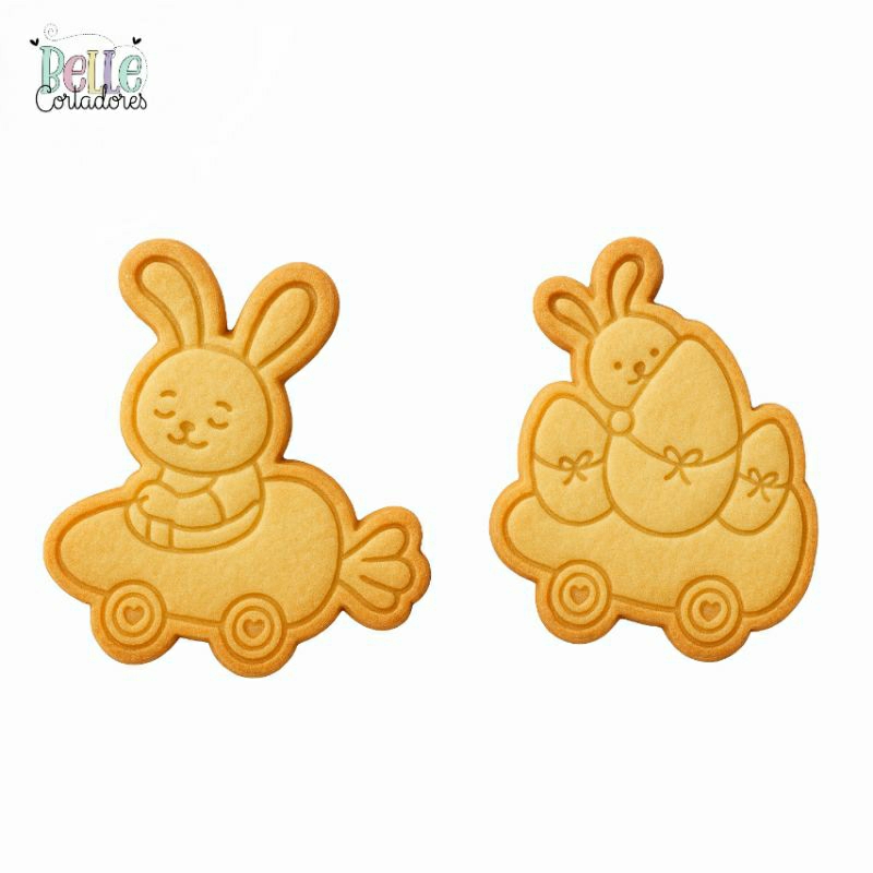 CORTADORES DE BISCOITO TRENZINHO DE PÁSCOA 6,5CM/ 7CM