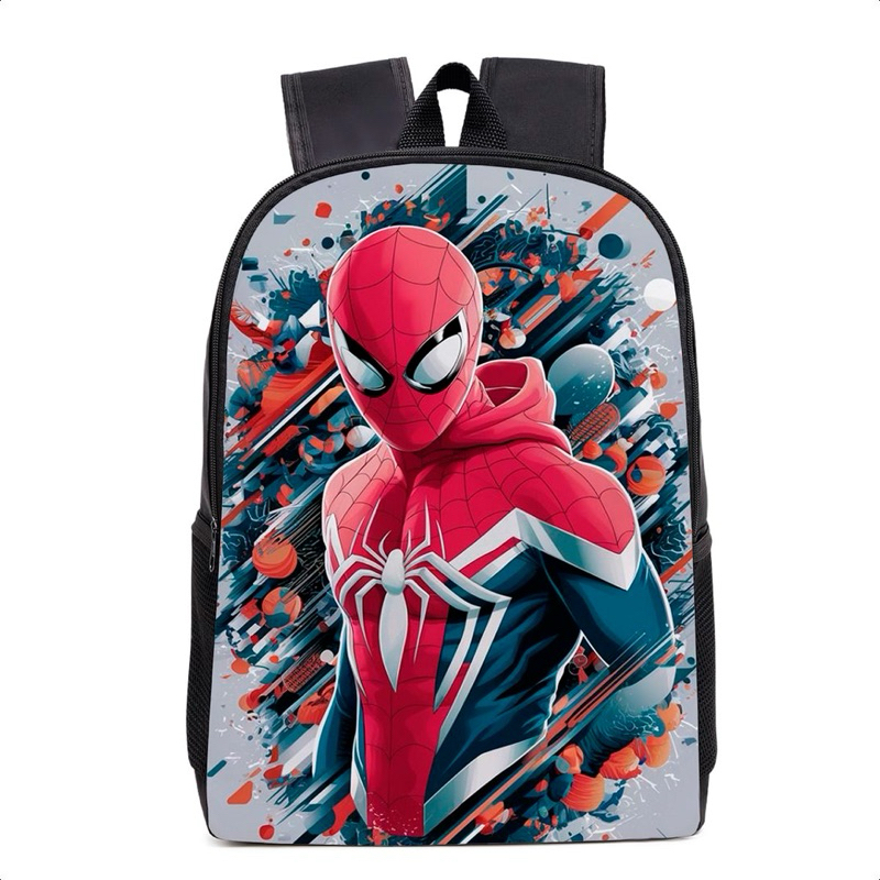 mochila escolar homem aranha com alça e costa acolchoadas bolsa para garrafa reforçada