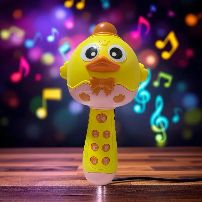 Microfone Amarelo Karaokê Recarregável Bluetooth Musical em Oferta na Shopee