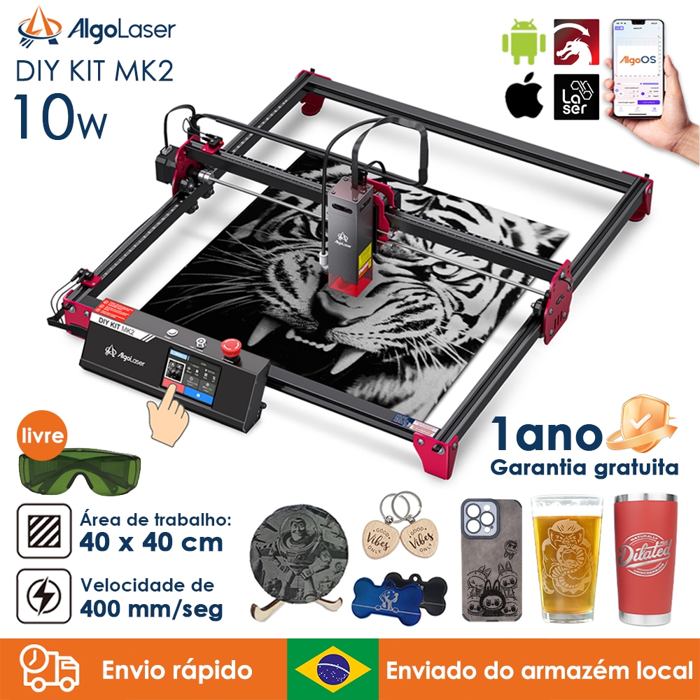 AlgoLaser DIY KIT MK2 96W Gravadora A Laser Área 40*40cm CNC Impressora A Gravador Corte Laser Máquina De Gravação em Oferta na Shopee