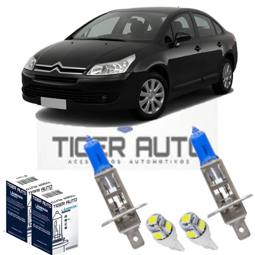Lâmpada farol ALTO super branca + Led lanterna parCITROEN C4 PALLAS 2006 ATÉ 2013