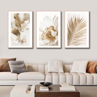 Kit 3 Quadros Decorativos Folhagem Natureza Tons Terrosos Decoração Parede Sala e Quarto Pronto Instalar​ em Oferta na Shopee