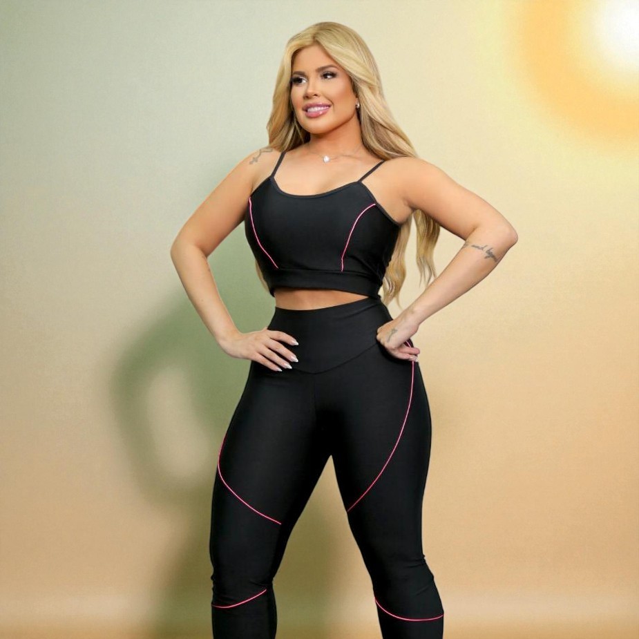 Conjunto Feminino Fitness Para Academia Com Bastante Elastano | Sem Transparência
