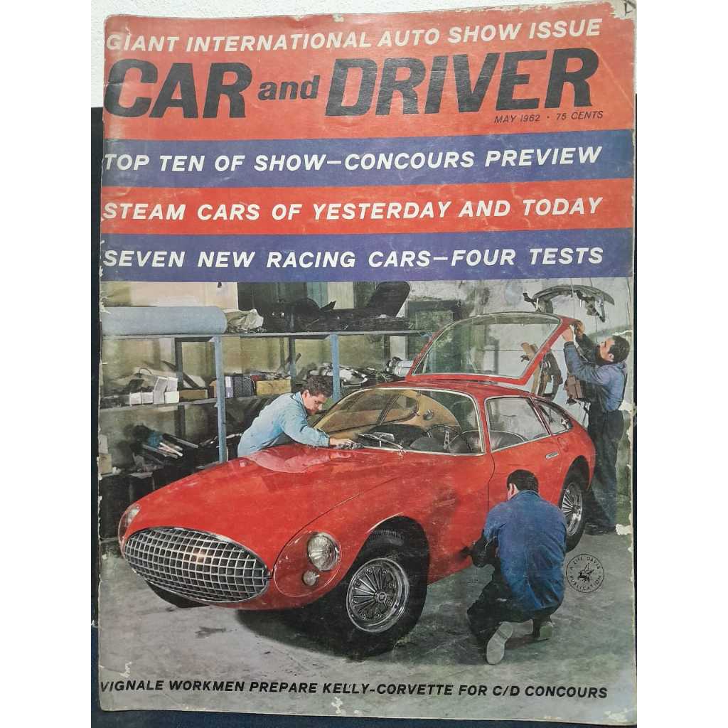 REVISTA CAR AND DRIVER - MAIO 1962 - 128 PÁGINAS. EDIÇÃO INTERNACIONAL ESPECIAL DO AUTO SHOW, COM DESTAQUE PARA OS “TOP