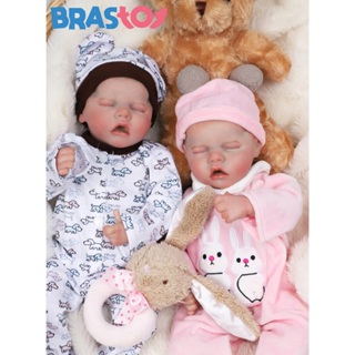 Brastoy Bebê Reborn Silicone 48cm Menina/Menino Pintada Realista Olho Fechado em Oferta na Shopee