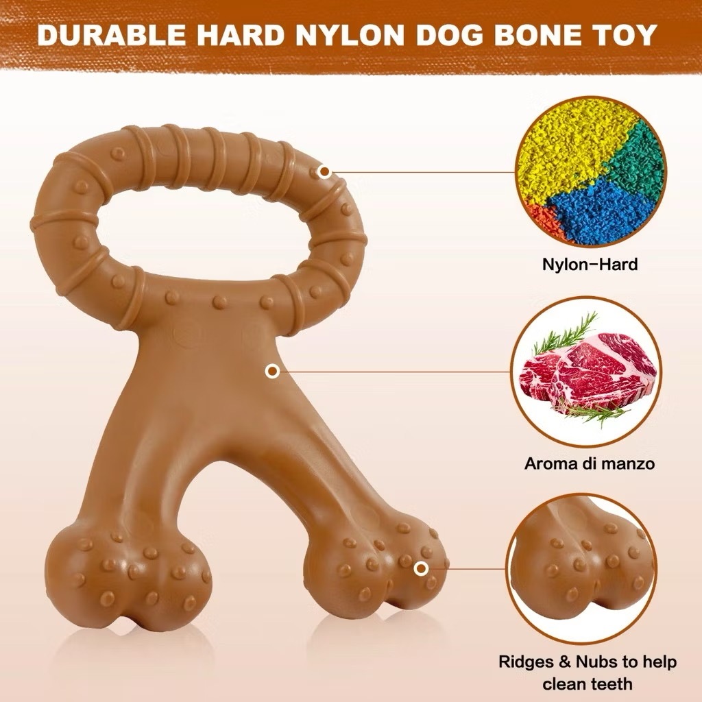 Brinquedo osso Interativo de Mastigação para Pet Cães Brinca Dent One Moagem Sabor Bacon — imagem 2 de 2