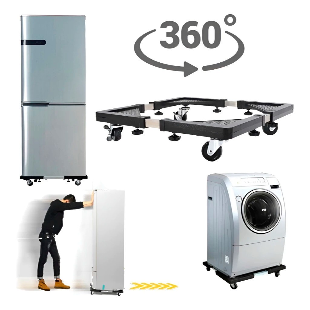 Envio Imediato! Suporte Inox 54x54cm Grande com Rodinhas, para Geladeira/Lavar/Fogão em Oferta na Shopee