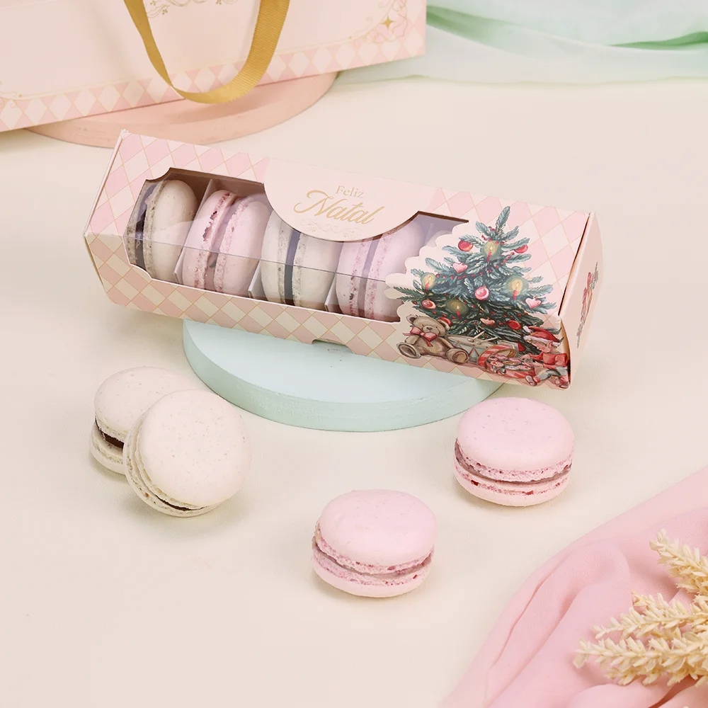 100 CAIXA COM BERÇO PARA MACARONS DOCE NATAL 5374 ( JANGO NATAL 2025 ) 5313