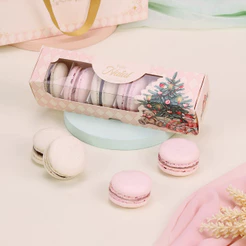 100 CAIXA COM BERÇO PARA MACARONS DOCE NATAL 5374 ( JANGO NATAL 2025 ) 5313