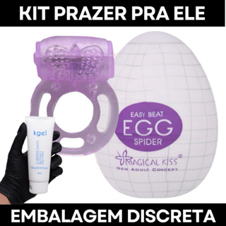 Kit Egg Ovo Masturbador masculino + Anel Vibrador Peniano + Lubrificante KGel 50g Erótico Sex Shop em Oferta na Shopee