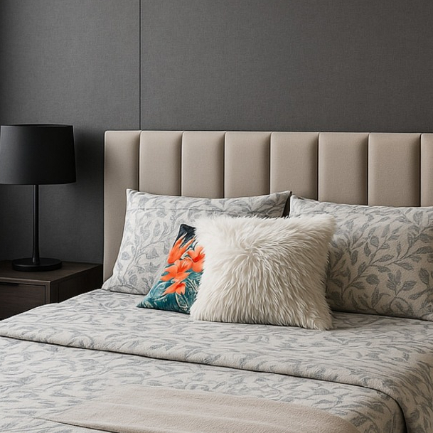 Kit 10 Placas Cabeceira de Cama Casal Estofada Modular Placas Autoadesivas 45x20cm