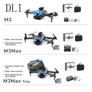 DLI M3max Mini Drone Fotografia Aérea Controle De Tela Fluxo Óptico Posicionamento com 2 Baterias