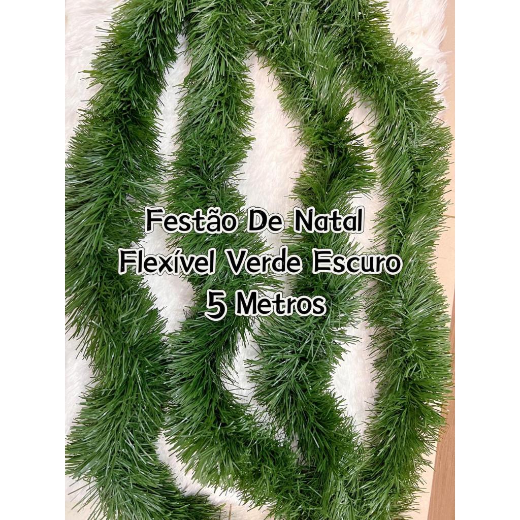 Festão De Natal Flexível Verde Escuro 5 Metros..c