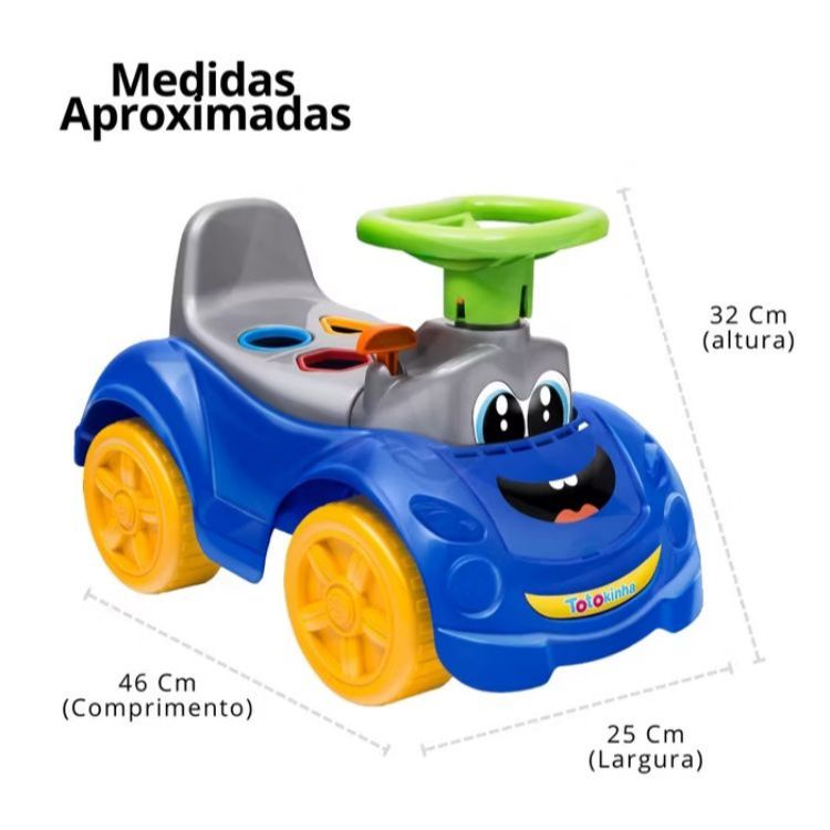 Totoka Triciclo Infantil Bebe Motoca Totokinha Sport Com Peças Geométricas Azul Menino premium