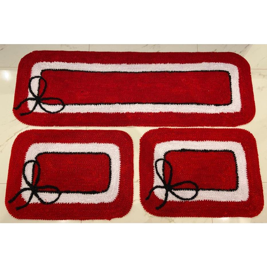 Tapete Frufru Passadeira Cozinha Quarto Jogo de Tapete Malha Frufru Promoção 3 peças 1,20m x 0,40cm