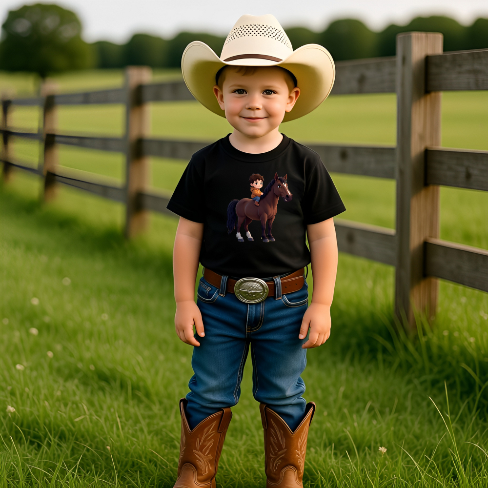 Camiseta Infantil Tema Moda Roça Country 100 Algodão Blusinha Infantil Estampada