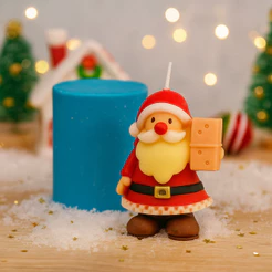 MOLDE DE SILICONE PARA VELA, BISCUIT E SABONETE PAPAI NOEL