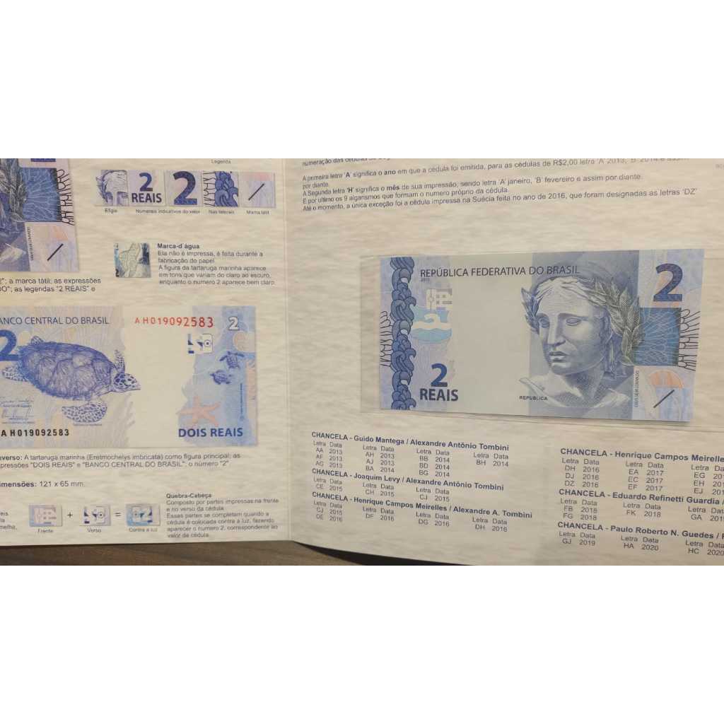 Folder com A Cédula De 2 Reais - Organizer