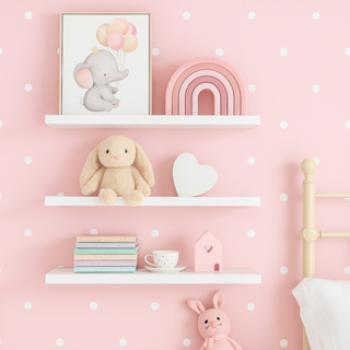 Kit 3 Prateleiras Decorativas Quarto Infantil Menina Menino Madeira MDF Branca 60x15 em Oferta na Shopee