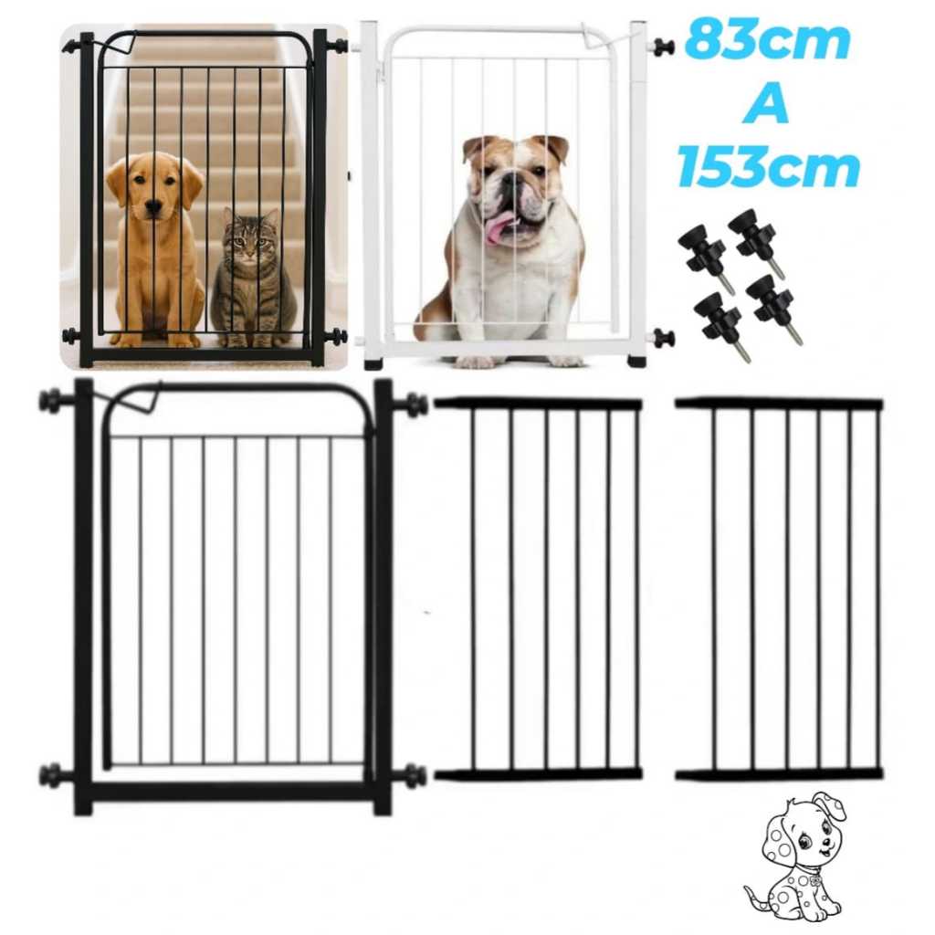 Portão Pet 78cm A 83, 93 , 103 ,113 , 123, 133, 143 , 153cm Com Extensores Cercadinho de Proteção em Oferta na Shopee