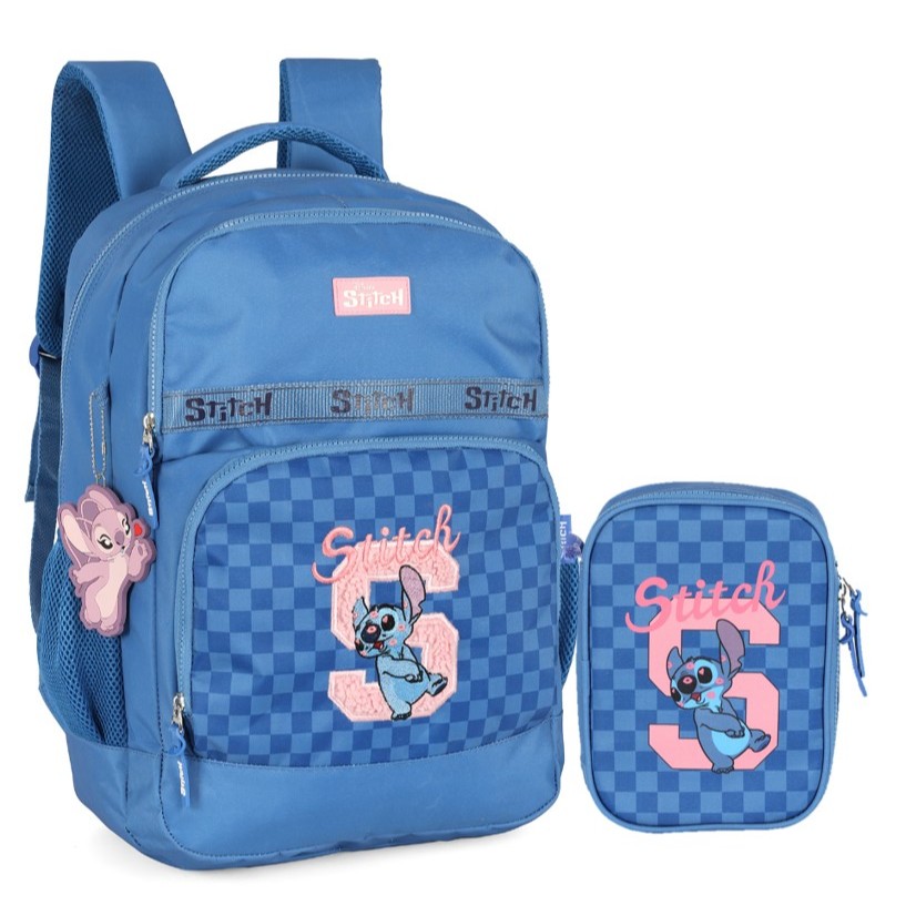 Kit Mochila + Estojo Stitch Azul – Luxcel Oficial Disney