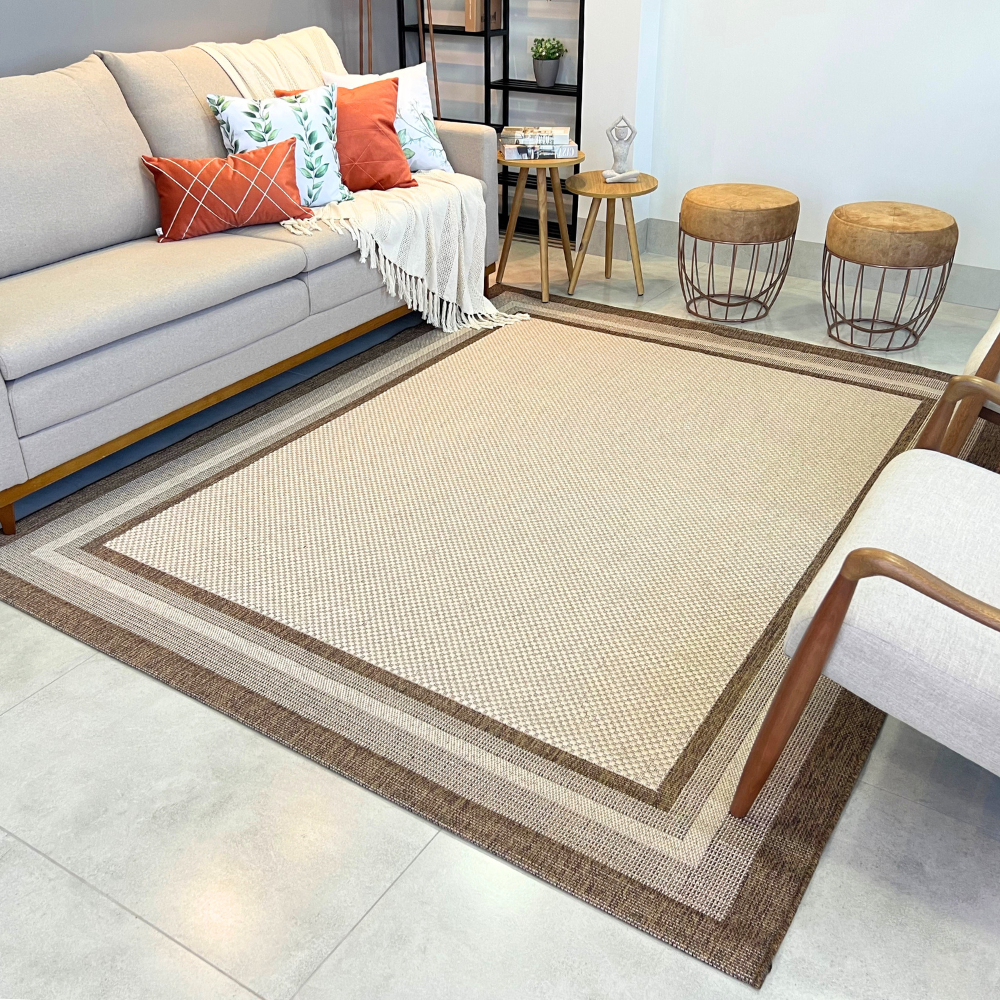 Tapete Moldura Eco Nature Decorativo Antiderrapante Luxo Sala e Quarto Chumbo Marrom Bege em Oferta na Shopee