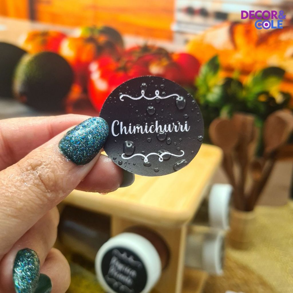 36 Etiquetas para Potes de Condimentos Temperos Mantimentos Organizador 3,8x3,8cm