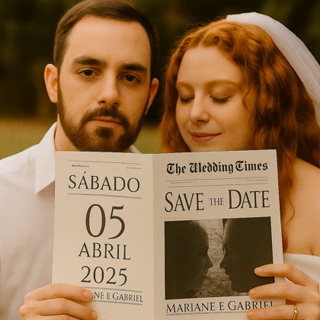 Jornal dos noivos - jornal Save The Date para casamento personalizado preto e branco pre wedding em Oferta na Shopee