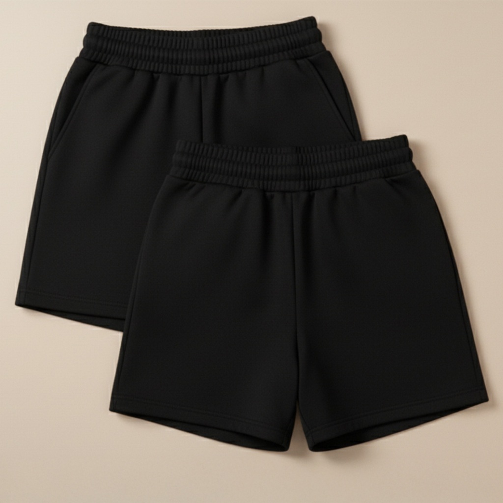 Shortinho Curto Esportivo Fitness Moda Praia Preto Vinho Kit Duas Peças Cintura Alta Leve Soltinho Short Confortável