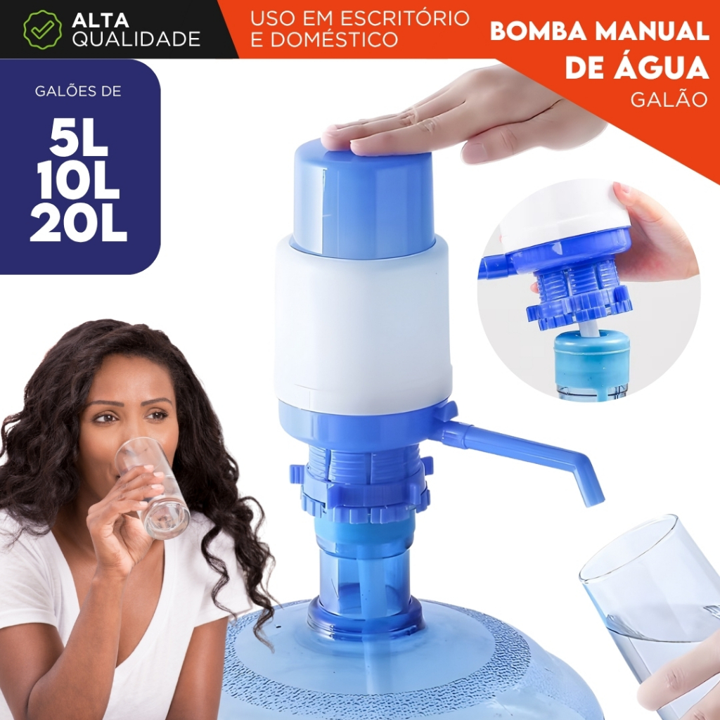 Bomba Manual de Água Portátil para Galão 5L 10L 20L Fácil de Usar Para Uso Domestico e Escritório NY