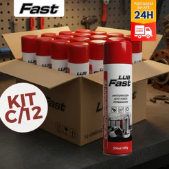 Kit 12 Oleos Desengripantes Spray Lub Fast 300ML