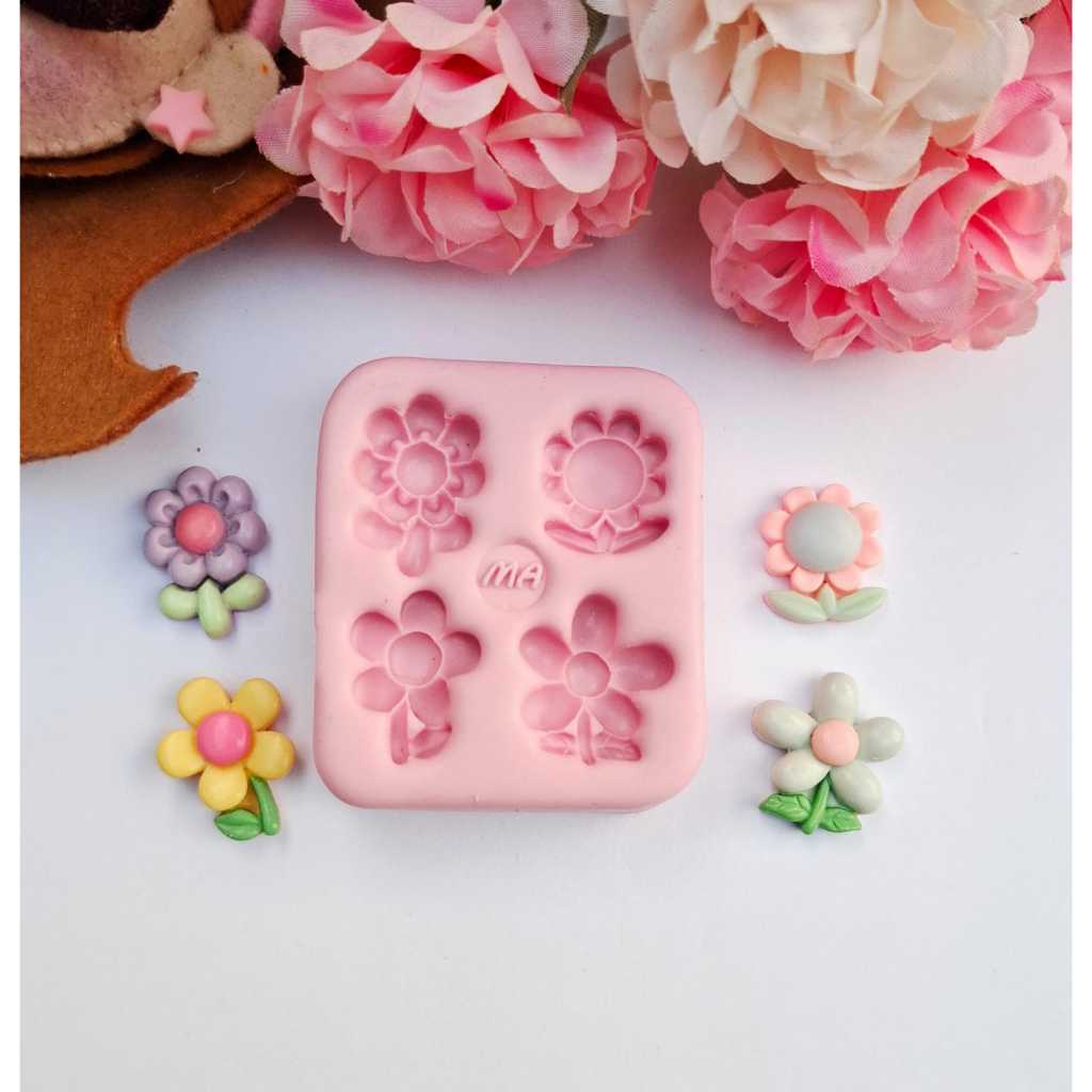 MA1289 - Molde de Silicone Kit Flores P em Oferta na Shopee