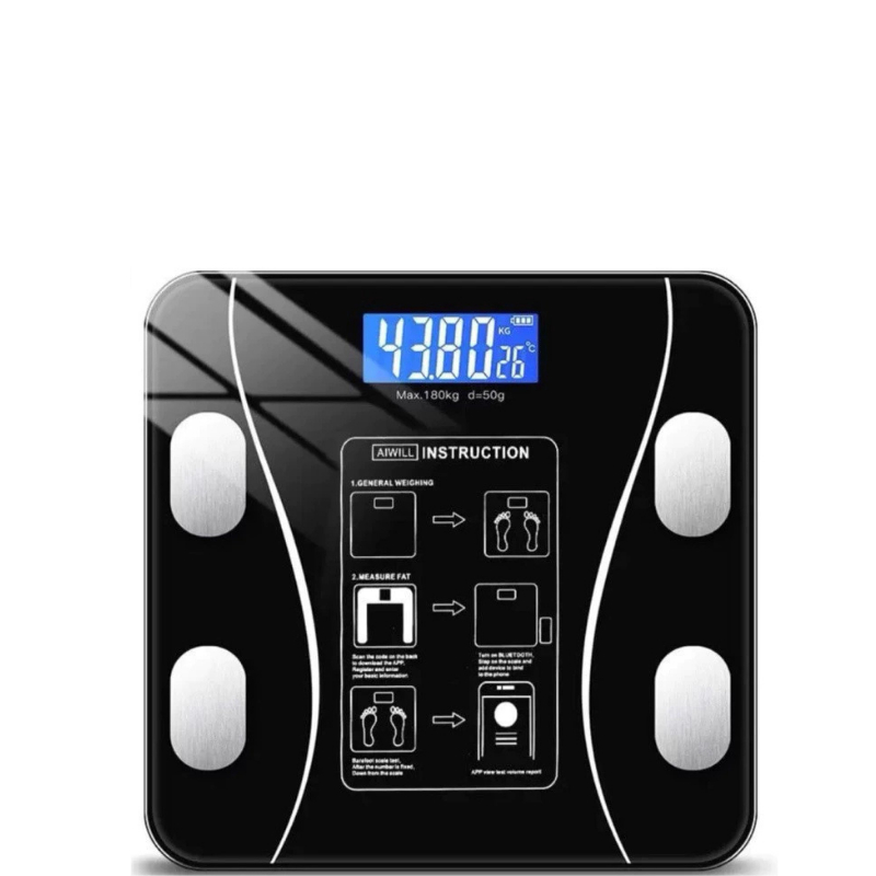 Balança Bioimpedancia Digital Bluetooth Corporal até 180kg Resultado Pelo Celular Resistente a 180kg