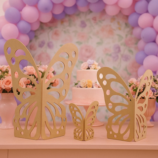Kit 3 Painel Borboleta Decoração De Aniversário - 90Cm 70Cm E 30Cm Com Dobradiça Envio Rápido - 3pç em Oferta na Shopee