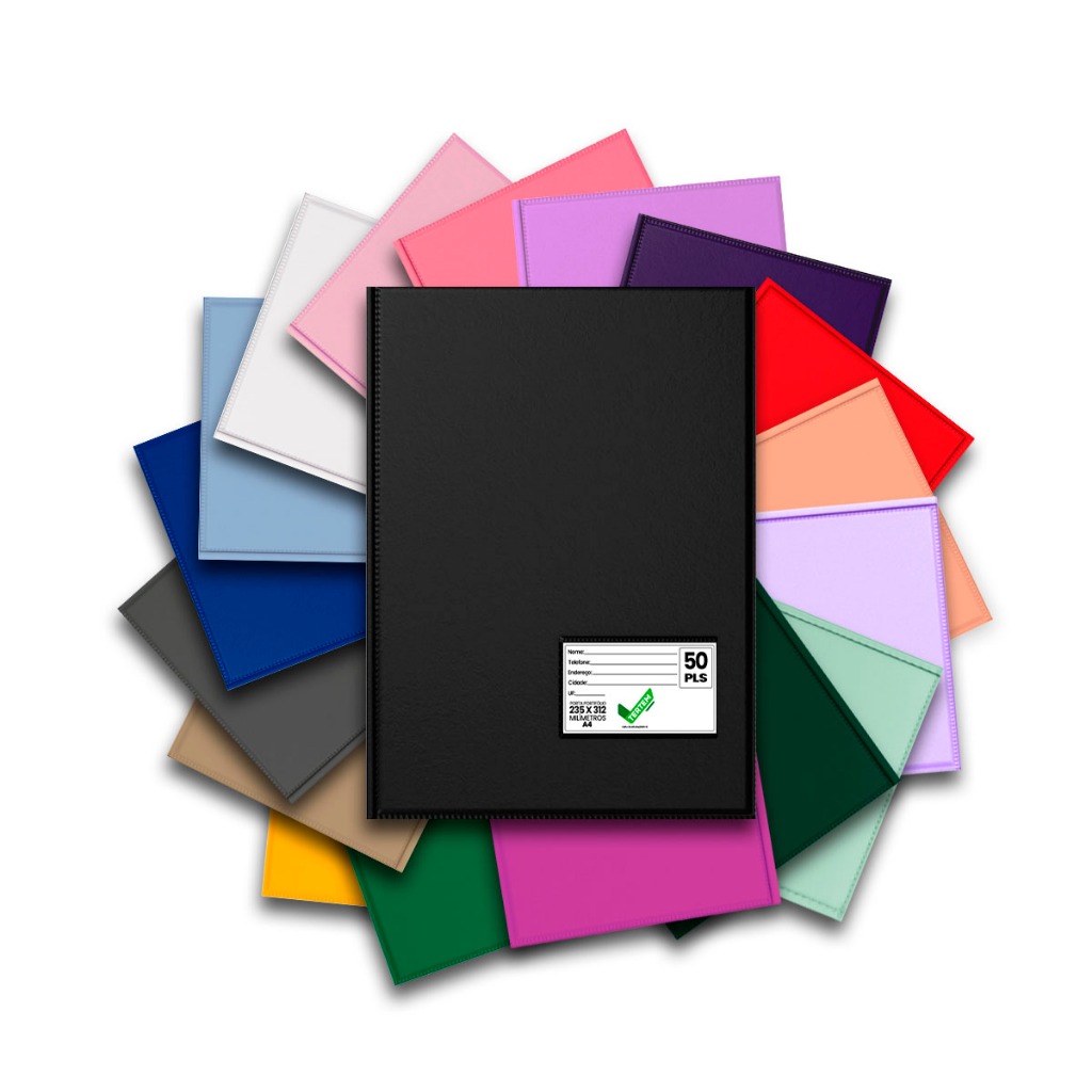 Pasta Catálogo A4 50 Plásticos | Protetor Organizador de Documentos | Cores Pastel Rosa Bege Azul em Oferta na Shopee