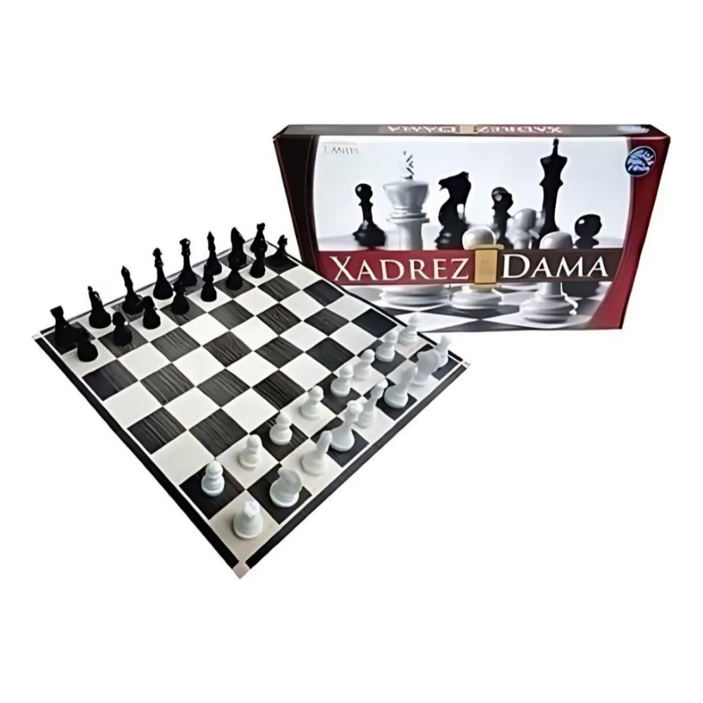 Jogo Xadrez E Dama 2 Em 1 Diversão Em Dobro Para Família e Colegas Pais E Filhos