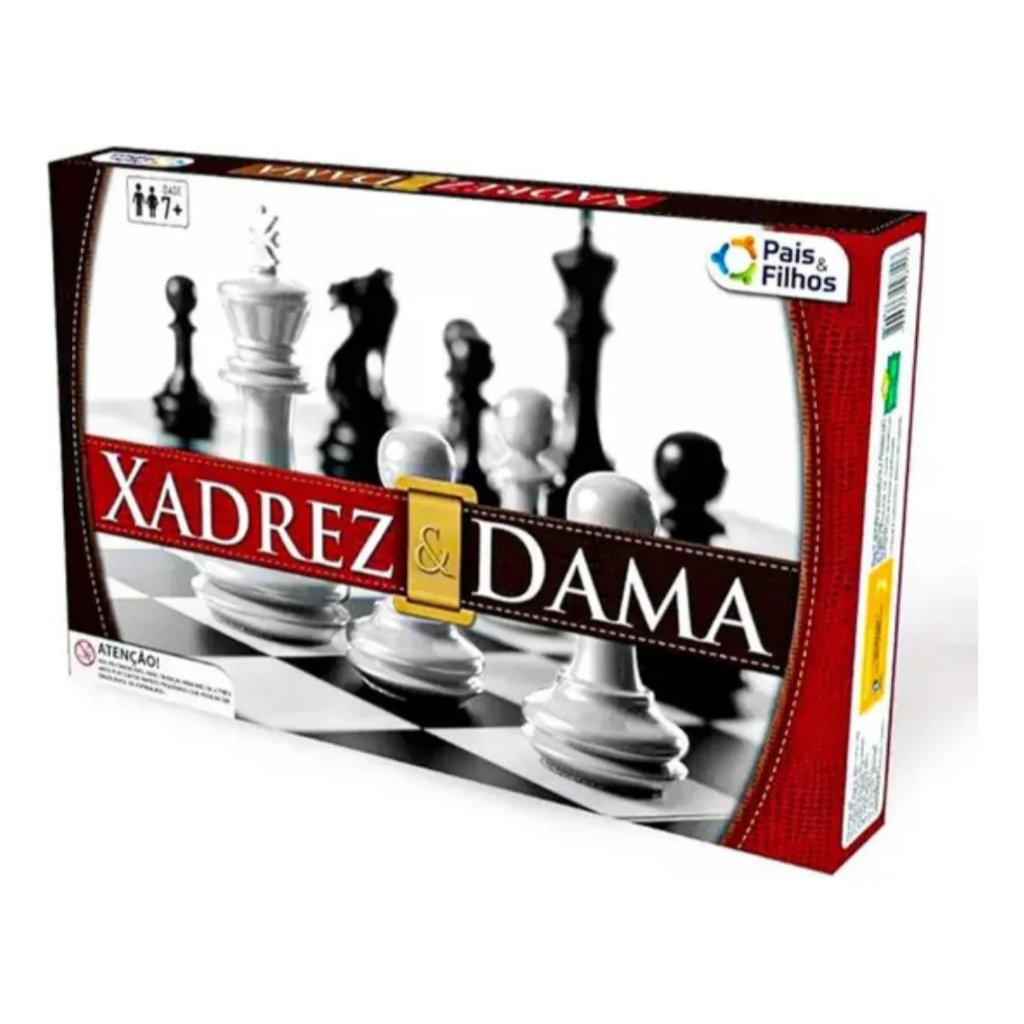 Jogo Xadrez E Dama Grande 2 Em 1 Diversão Em Dobro Para Família e Colegas Pais E Filhos
