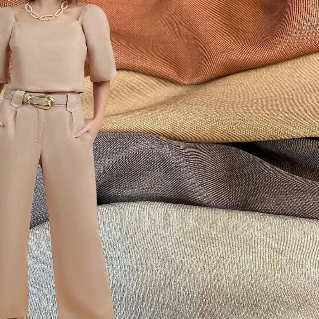 Tecido Melange Twill / Duna Linho —Venda no metro Elegância Texturizada , leve que Valoriza Qualquer Criação