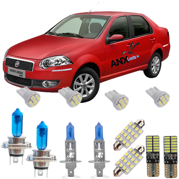 Kit Lampadas Led Siena Teto Placa Ré Farolete + H4 + H1 em Oferta na Shopee
